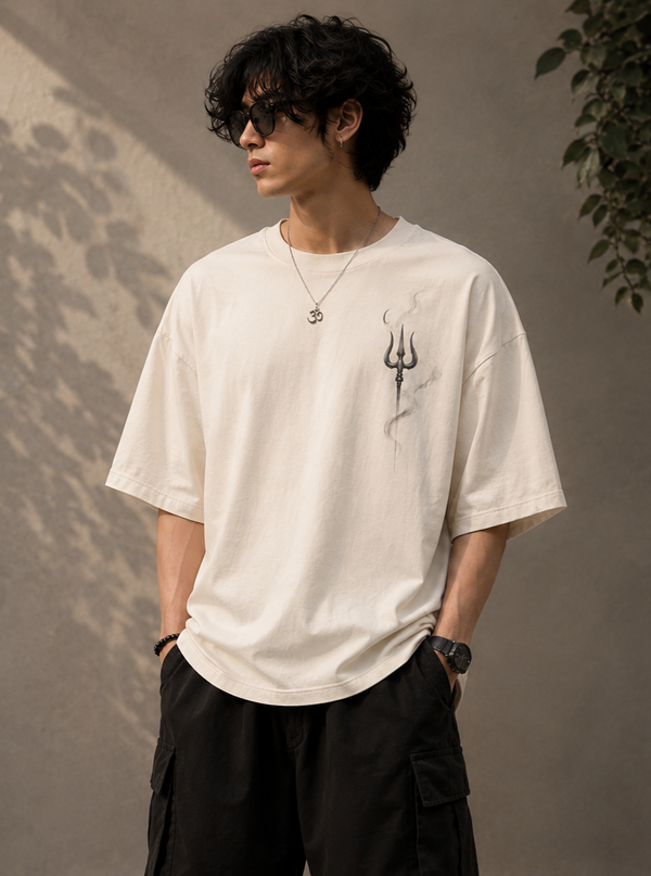 Har Har Mahadev Trishul Oversized Tee